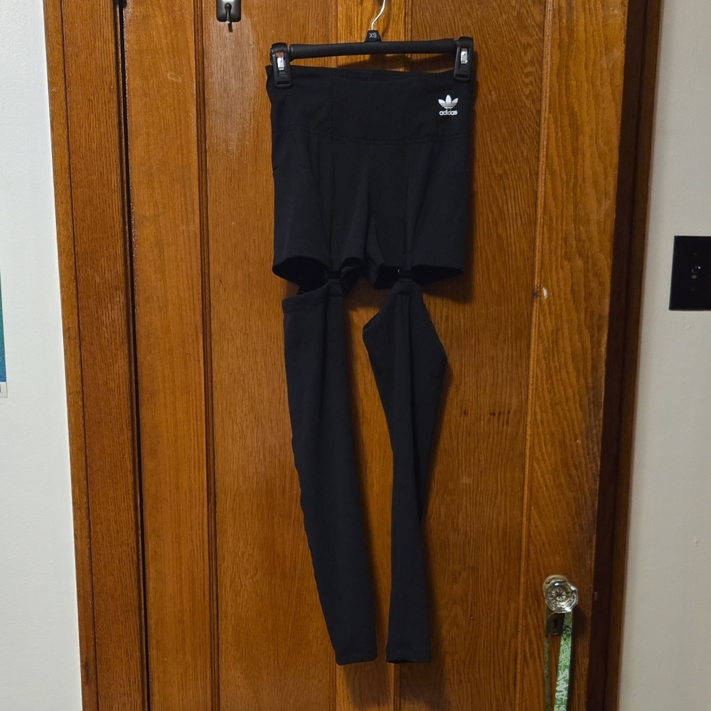 Adidas Womans Black Active Leggings/shorts